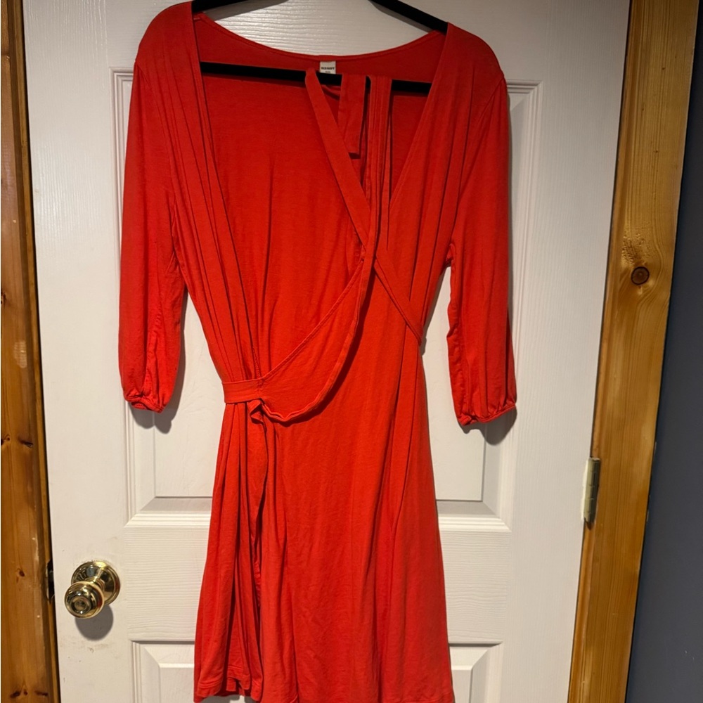 Old Navy Red Wrap Tunic Top